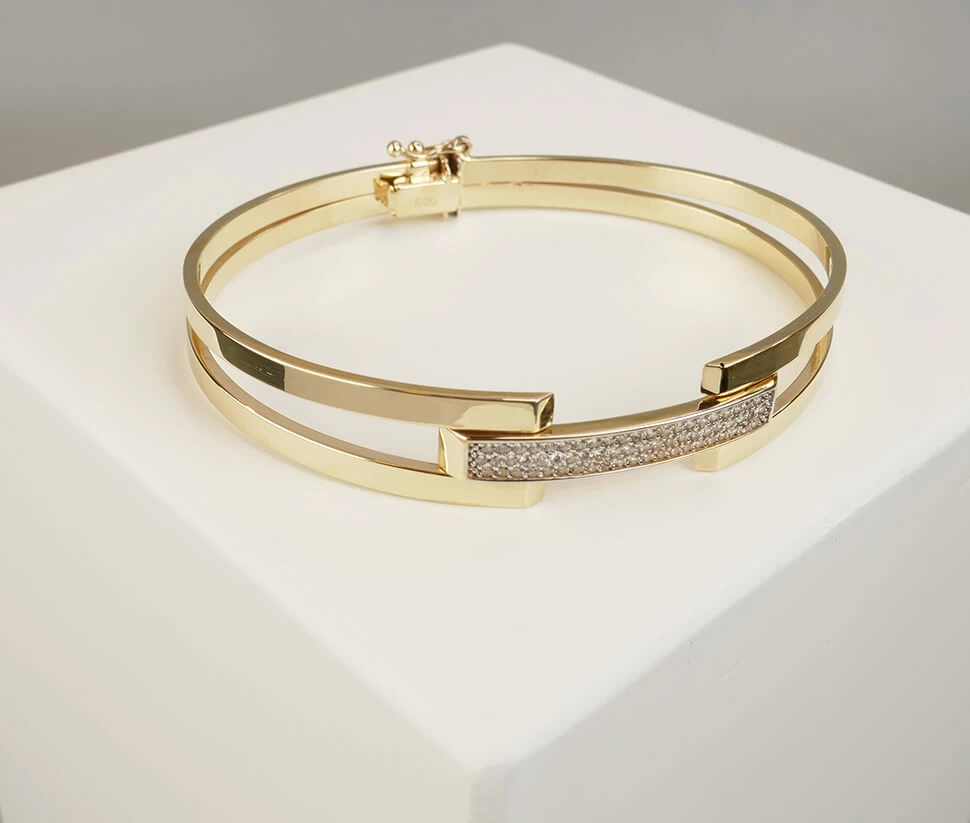 Christian geel en wit gouden armband