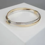 Christian wit en geel gouden slavenarmband