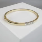 Gouden Christian slavenarmband met diamanten
