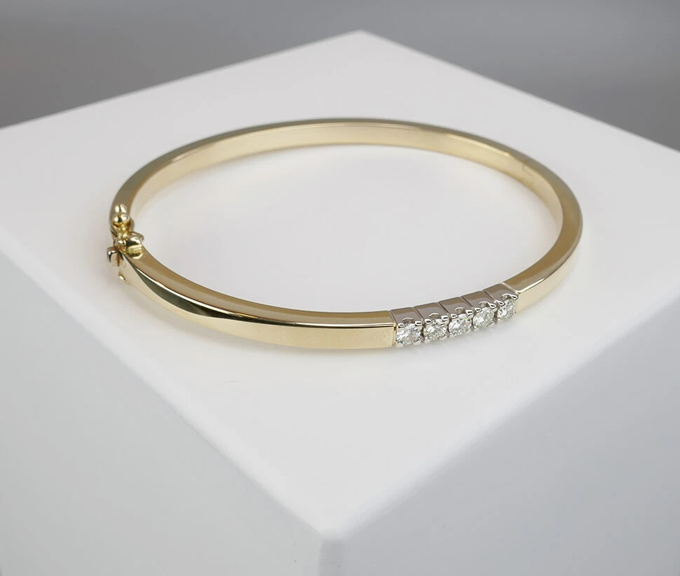 Gouden Christian slavenarmband met diamanten