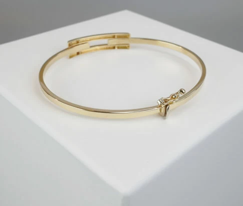 Wit en geel gouden scharnier armband