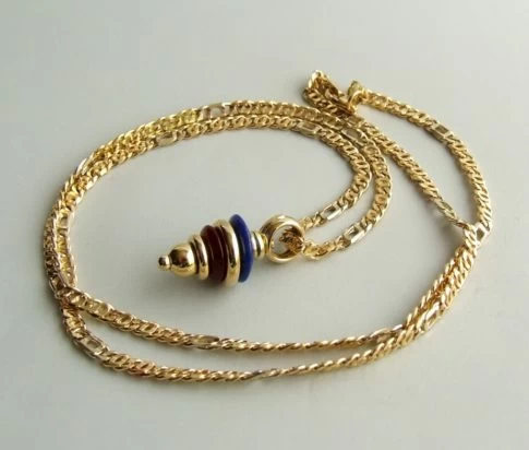 18 karaat gouden collier met lapis lazuli hanger