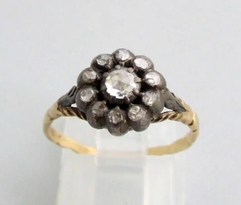 Geel gouden roosdiamanten ring