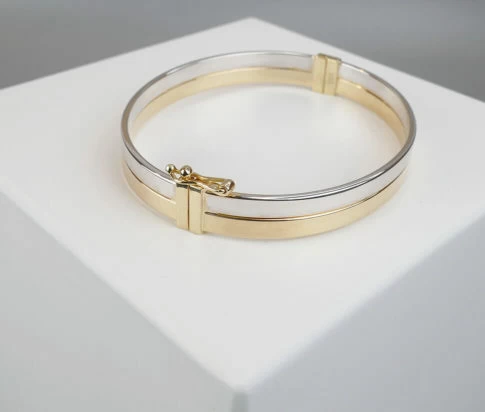 Gouden Christian bicolor slavenarmband