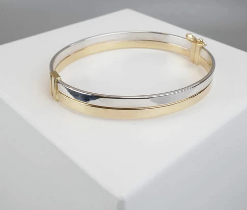 Gouden Christian bicolor slavenarmband