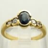 Gouden saffier ring met diamanten