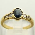 Gouden saffier ring met diamanten