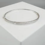 Wit goud slavenarmband met zirkonia