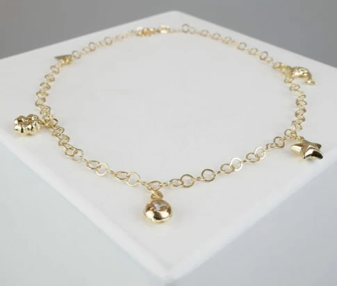 Enkelband geel goud