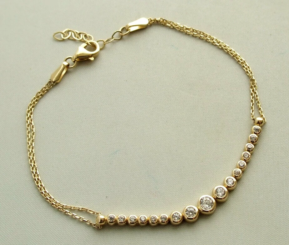 Geel goud zirkonia armband