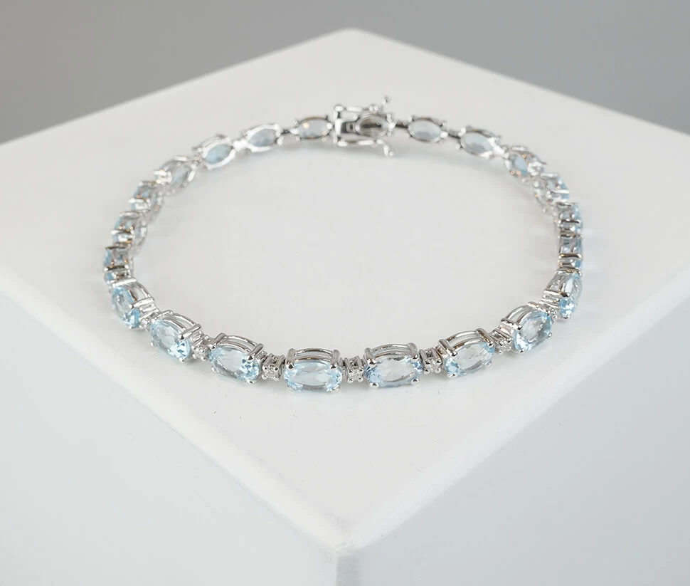 Christian aquamarijn armband