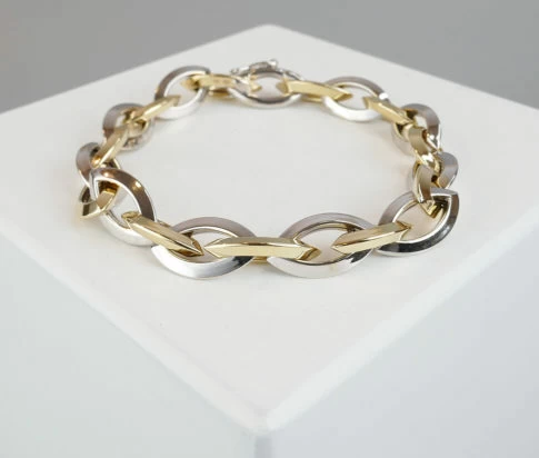Wit en geel gouden armband