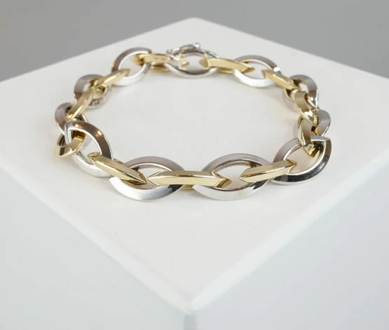 Wit en geel gouden armband