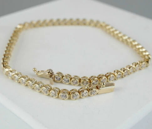 Geel gouden tennis armband met zirkonia