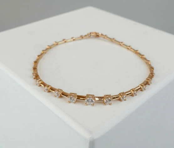 Rose gouden armband met zirkonia Rose gouden armband met zirkonia