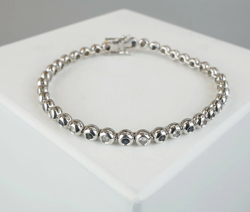 Saffier en diamant tennis armband
